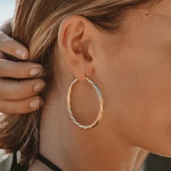 Atolea Jewelry Earrings<Bold Twisted Hoops