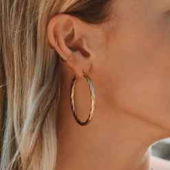 Atolea Jewelry Earrings<Bold Twisted Hoops