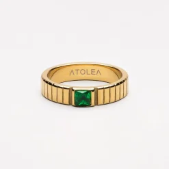 Atolea Jewelry Rings<Chunky Emerald Ring
