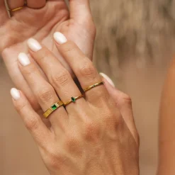 Atolea Jewelry Rings<Chunky Emerald Ring