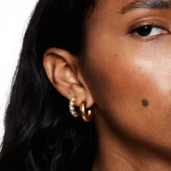 Atolea Jewelry Earrings<Chunky Huggie Hoop Earrings