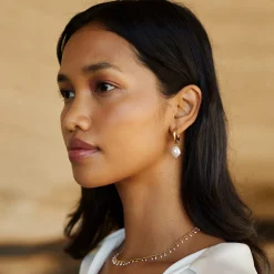 Atolea Jewelry Earrings|Pearls<Chunky Pearl Hoops