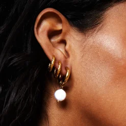 Atolea Jewelry Earrings|Pearls<Chunky Pearl Hoops