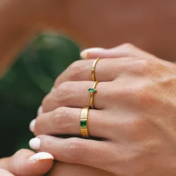 Atolea Jewelry Rings<Dainty Emerald Ring
