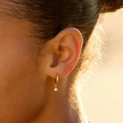 Atolea Jewelry Earrings<Diamond Drop Hoop Earrings