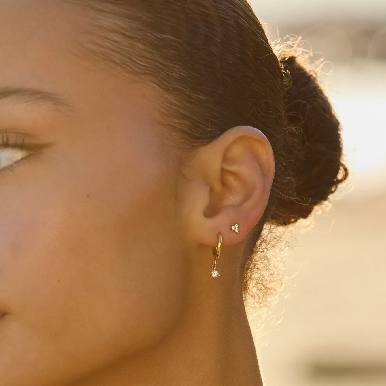 Atolea Jewelry Earrings<Diamond Drop Hoop Earrings