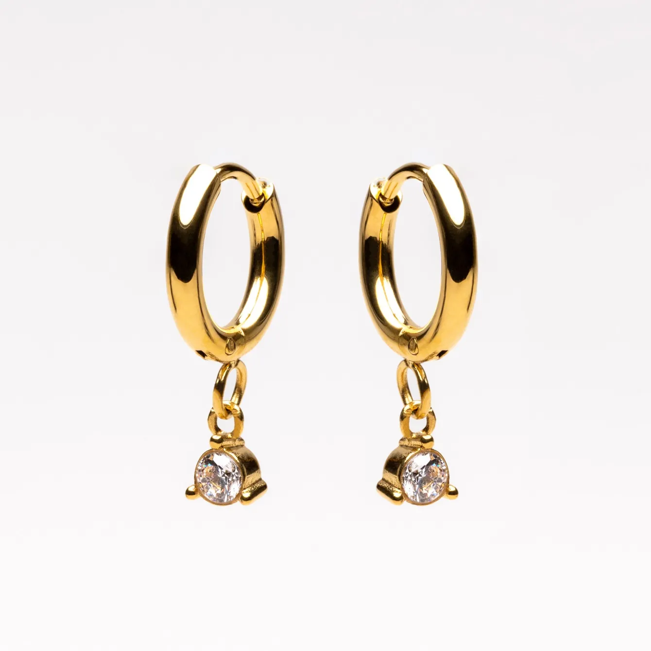 Atolea Jewelry Earrings<Diamond Drop Hoop Earrings