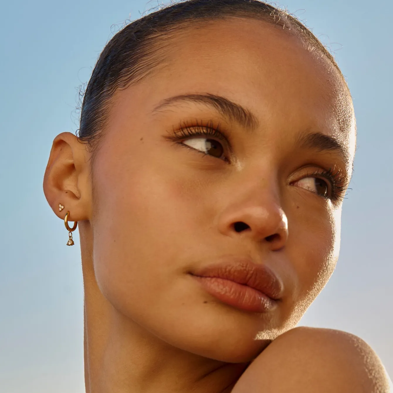 Atolea Jewelry Earrings<Diamond Drop Hoop Earrings