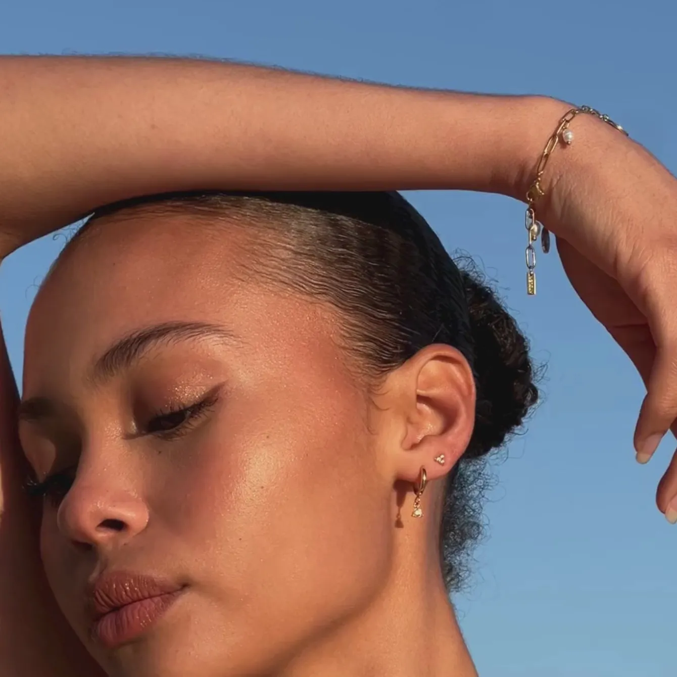 Atolea Jewelry Earrings<Diamond Drop Hoop Earrings