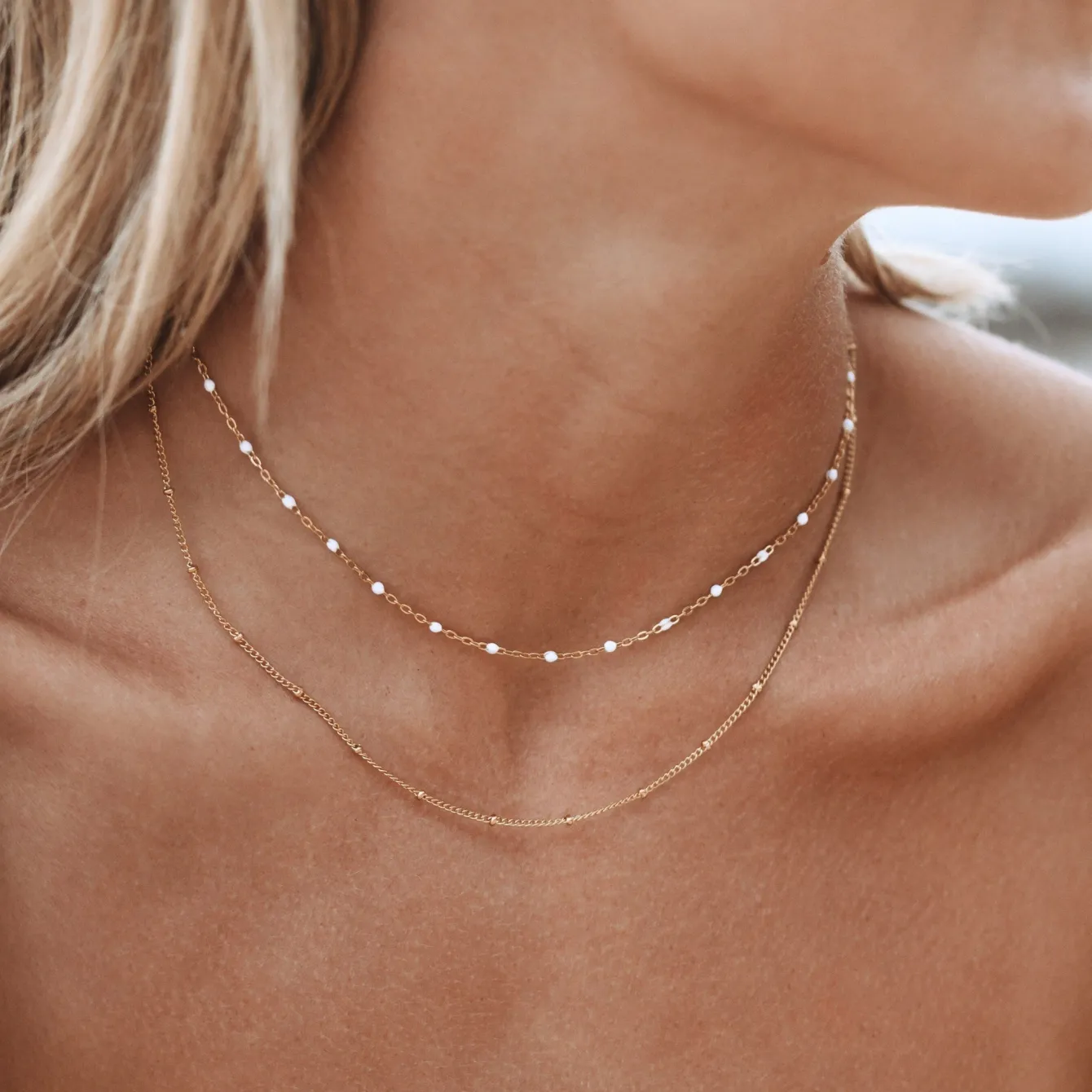 Atolea Jewelry Necklaces<Double Beaded Choker