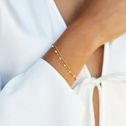 Atolea Jewelry Bracelets<Double White Beaded Bracelet