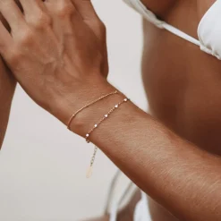 Atolea Jewelry Bracelets<Double White Beaded Bracelet