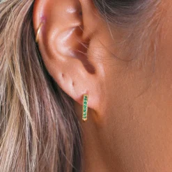 Atolea Jewelry Earrings<Emerald Hoops