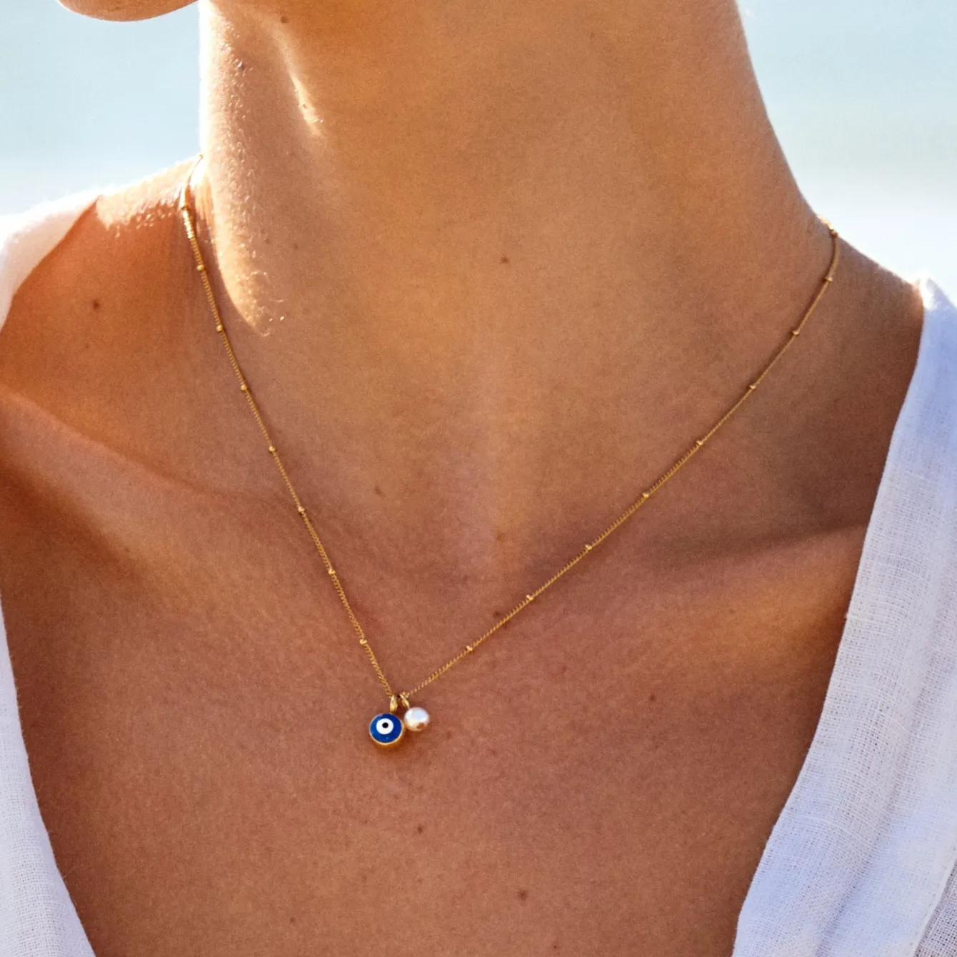 Atolea Jewelry Pearls|Necklaces<Evil Eye Necklace