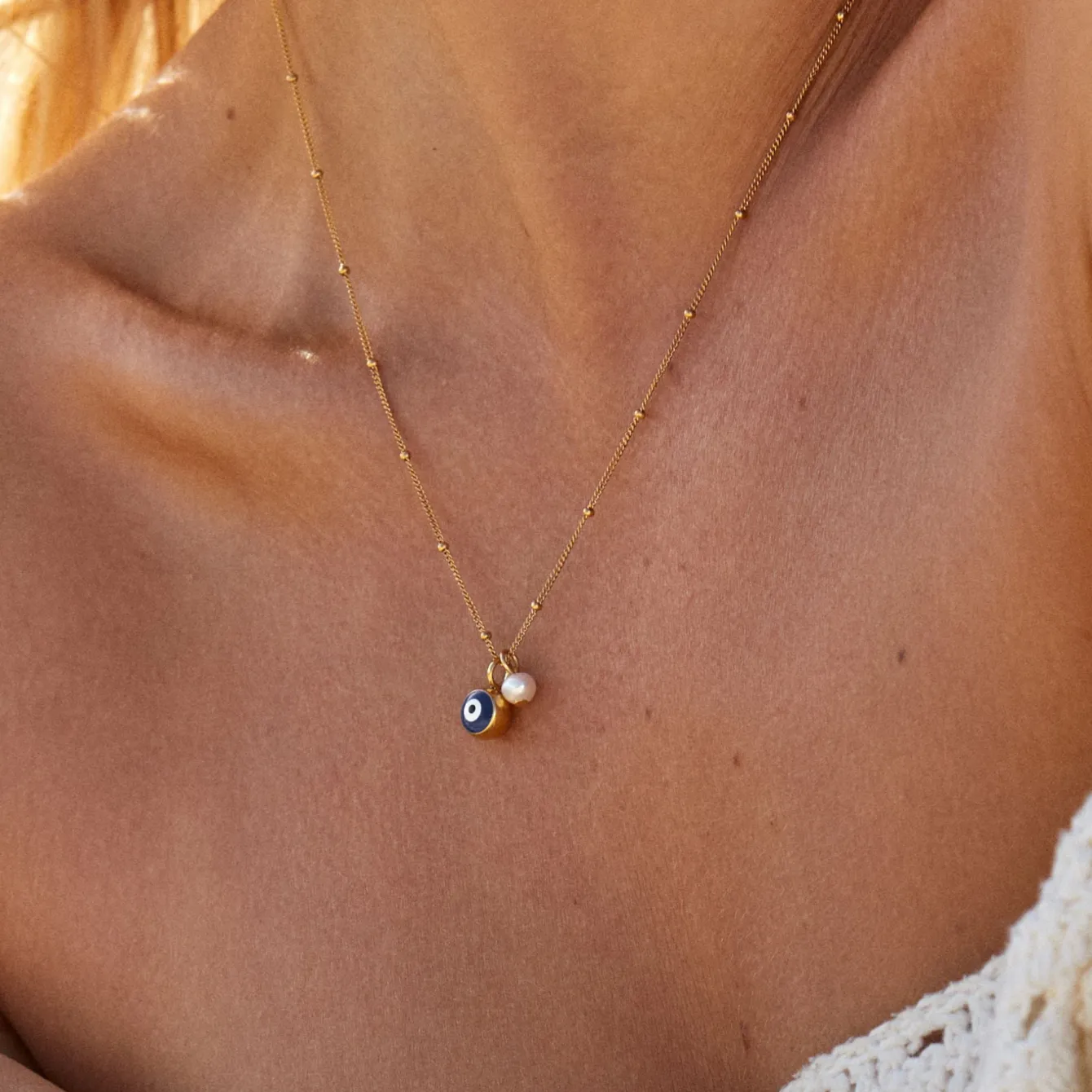 Atolea Jewelry Pearls|Necklaces<Evil Eye Necklace