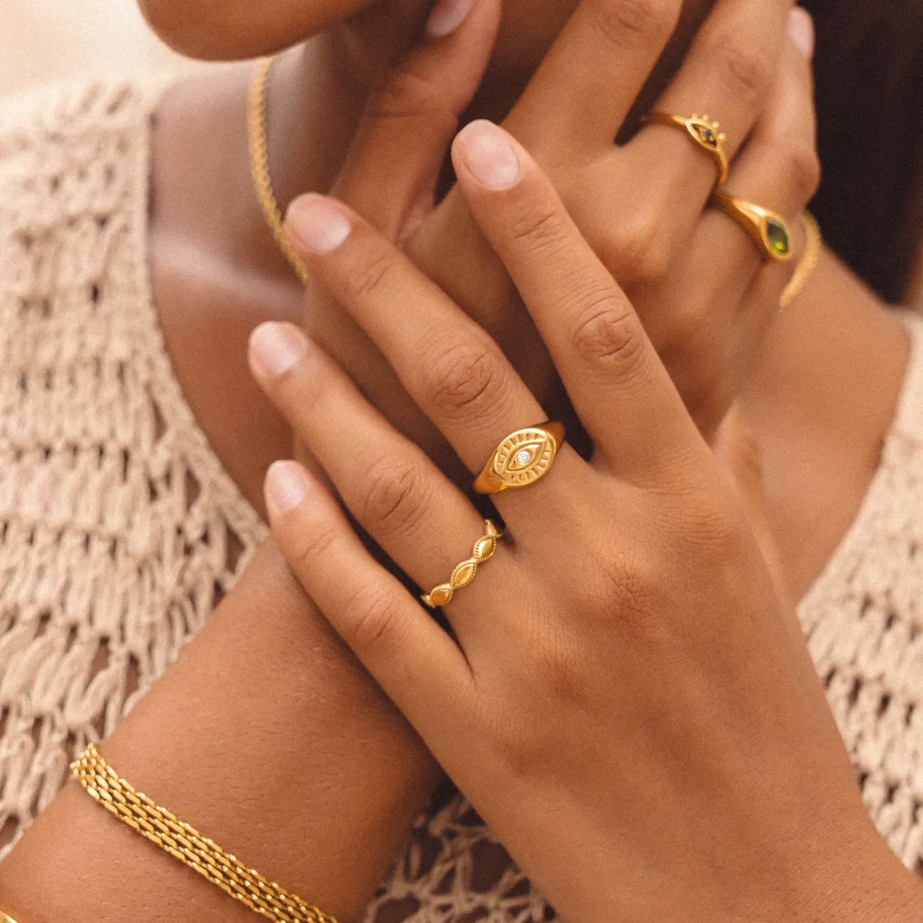 Atolea Jewelry Rings<Evil Eye Signet Ring