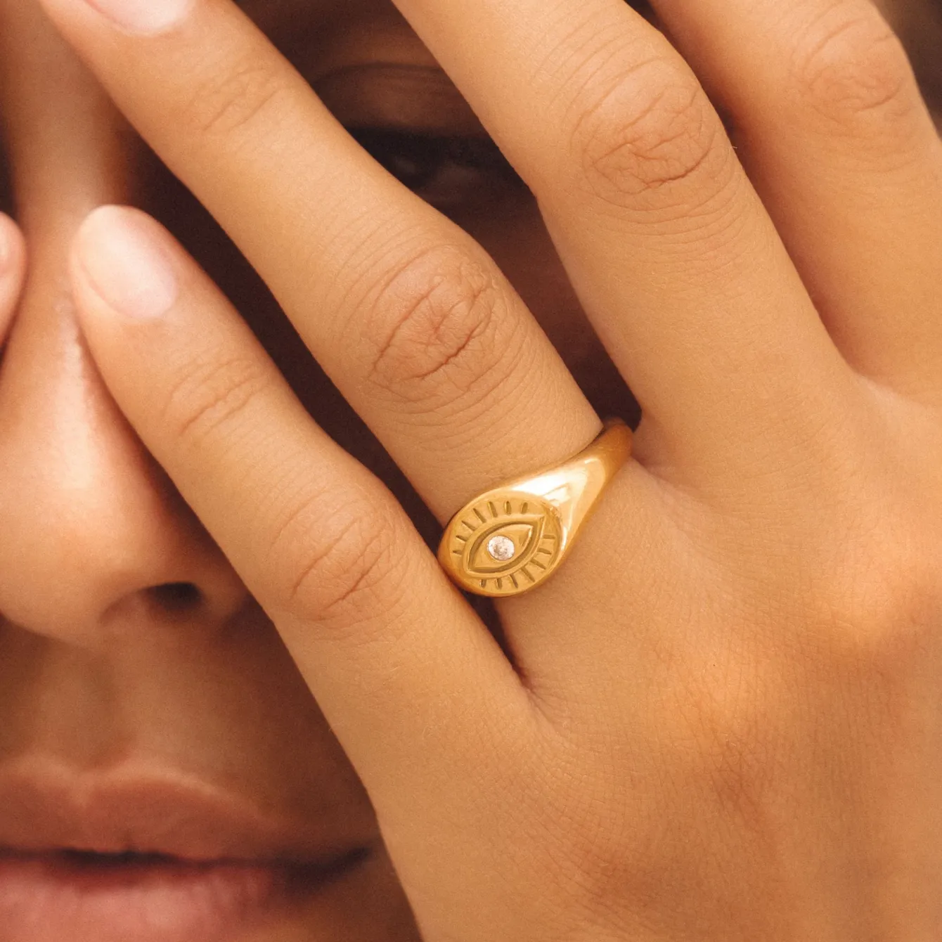 Atolea Jewelry Rings<Evil Eye Signet Ring