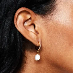 Atolea Jewelry Earrings|Pearls<Freshwater Pearl Hoop Earrings