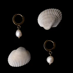 Atolea Jewelry Earrings|Pearls<Freshwater Pearl Hoop Earrings