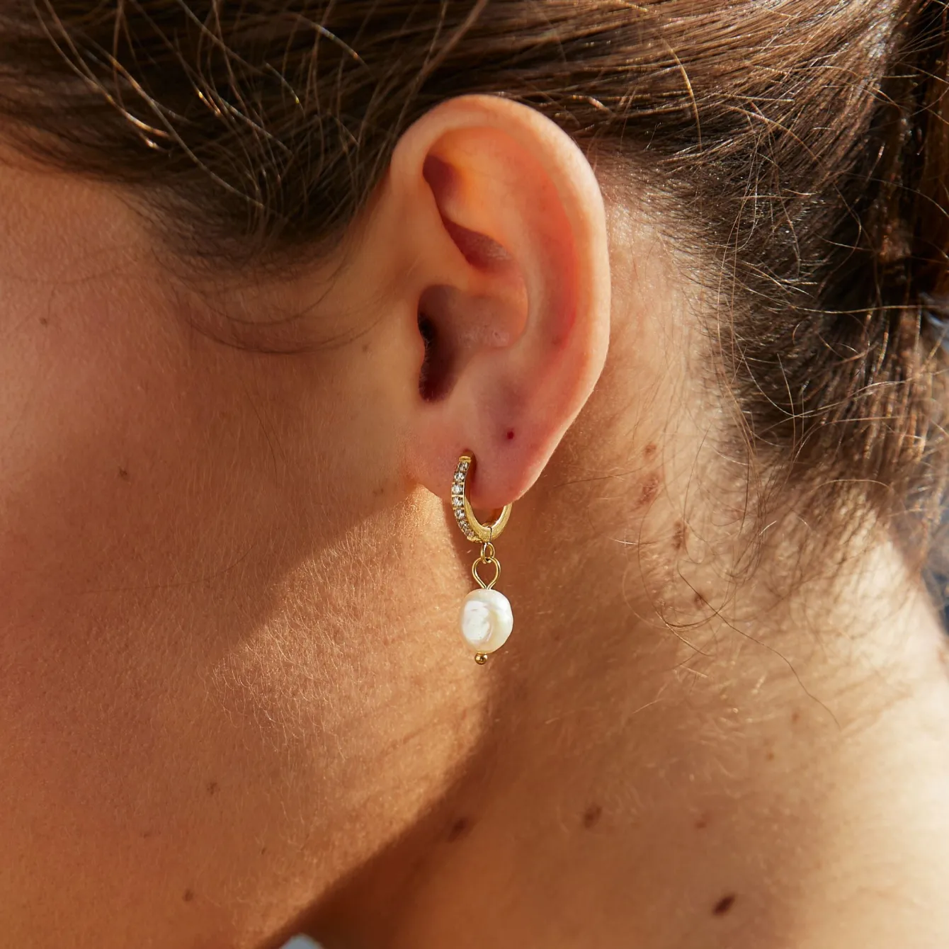 Atolea Jewelry Earrings|Pearls<Freshwater Pearl Hoop Earrings