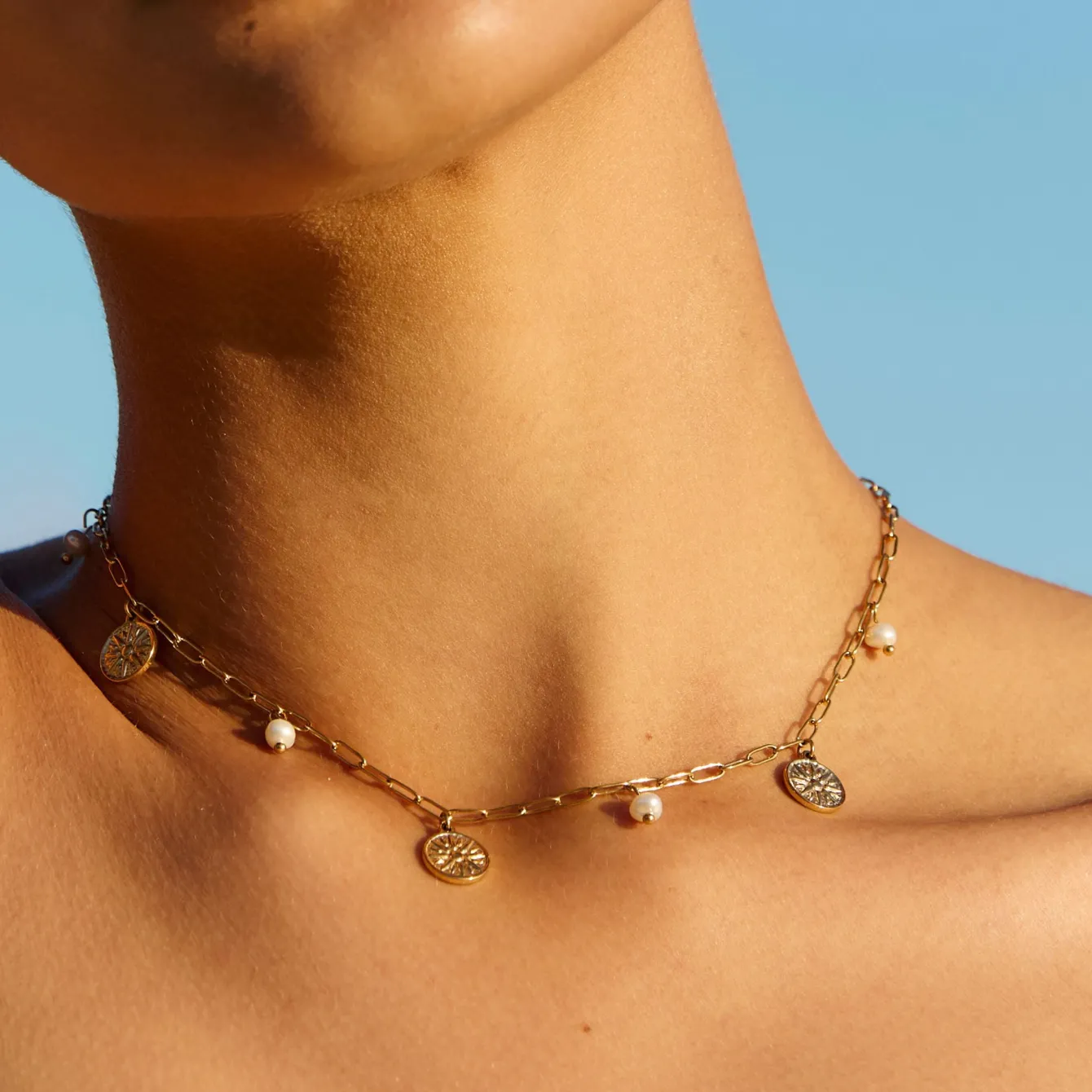 Atolea Jewelry Pearls|Necklaces<Golden Hour Choker