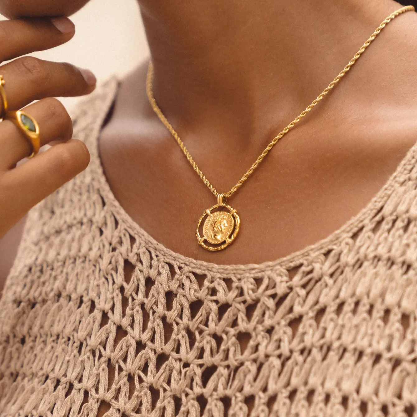 Atolea Jewelry Necklaces<Greek Coin Necklace