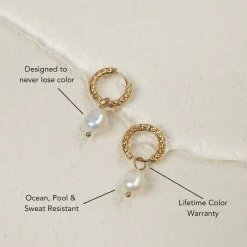 Atolea Jewelry Earrings|Pearls<Hammered Pearl Hoop Earrings