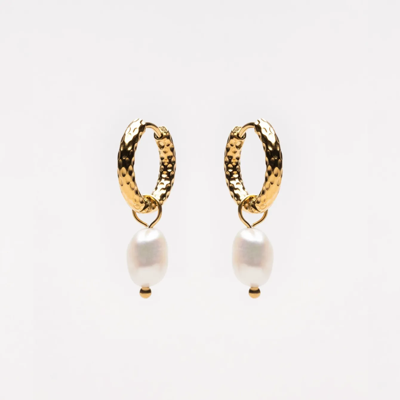 Atolea Jewelry Earrings|Pearls<Hammered Pearl Hoop Earrings