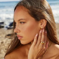Atolea Jewelry Earrings<Hexagon Huggies