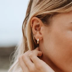 Atolea Jewelry Earrings<Hexagon Huggies