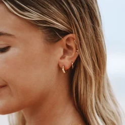 Atolea Jewelry Earrings<Hexagon Huggies