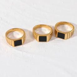 Atolea Jewelry Rings<Kaya Onyx Ring