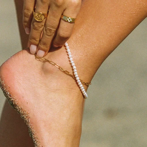Atolea Jewelry Anklets|Pearls<La Plage Double Anklet