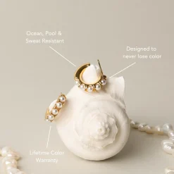 Atolea Jewelry Earrings|Pearls<Mini Pearl Huggies Earrings
