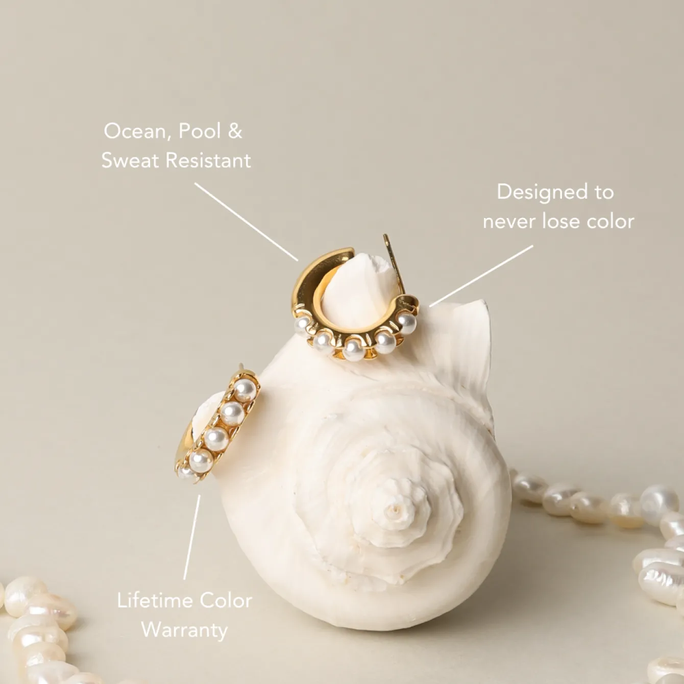 Atolea Jewelry Earrings|Pearls<Mini Pearl Huggies Earrings