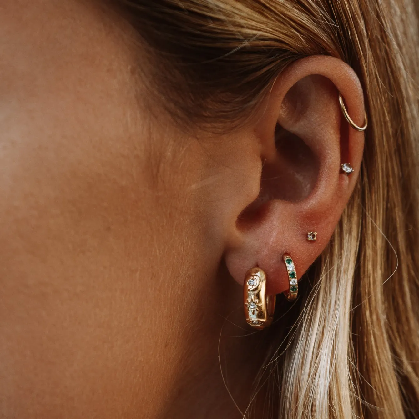 Atolea Jewelry Earrings<Oasis Green Hoops Earrings
