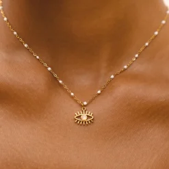 Atolea Jewelry Necklaces<Opal Evil Eye Necklace