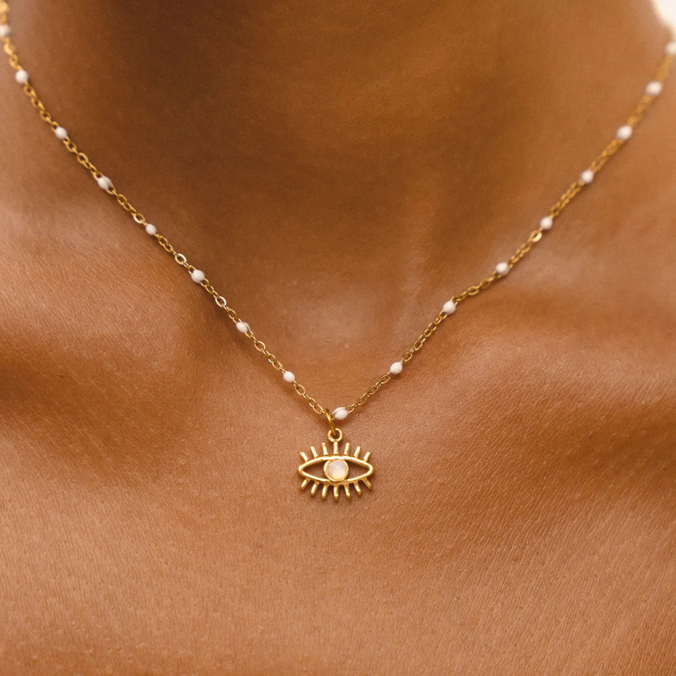 Atolea Jewelry Necklaces<Opal Evil Eye Necklace