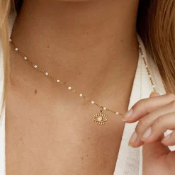 Atolea Jewelry Necklaces<Opal Evil Eye Necklace