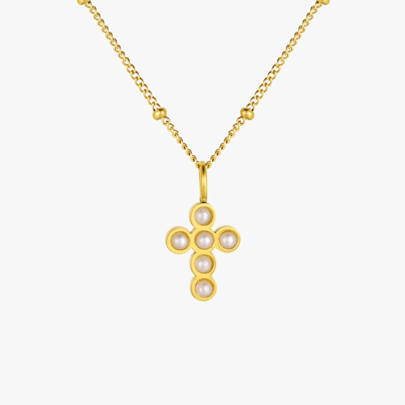 Atolea Jewelry Pearls|Necklaces<Pearl Cross Necklace
