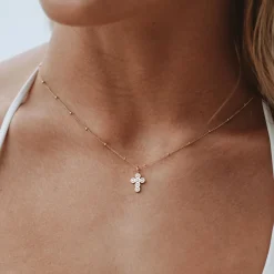 Atolea Jewelry Pearls|Necklaces<Pearl Cross Necklace