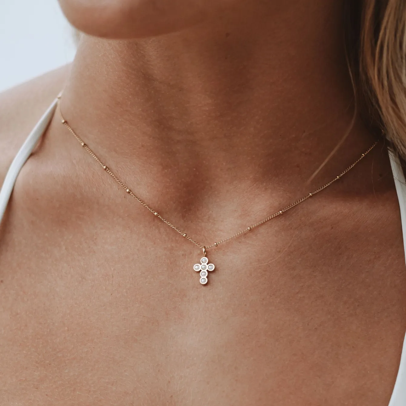 Atolea Jewelry Pearls|Necklaces<Pearl Cross Necklace