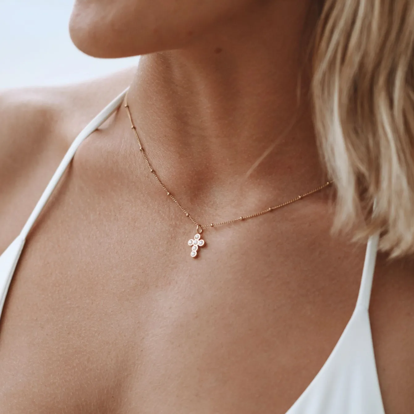 Atolea Jewelry Pearls|Necklaces<Pearl Cross Necklace