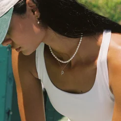 Atolea Jewelry Pearls|Necklaces<Pearl Initial Necklace