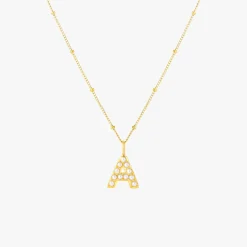Atolea Jewelry Pearls|Necklaces<Pearl Initial Necklace