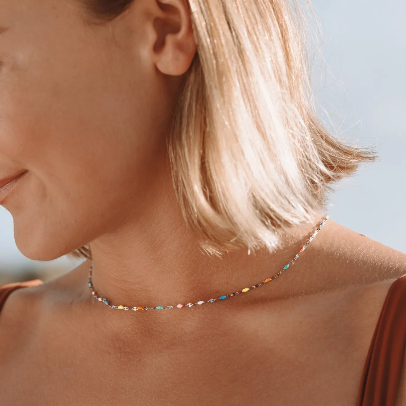 Atolea Jewelry Necklaces<Rainbow Dainty Choker