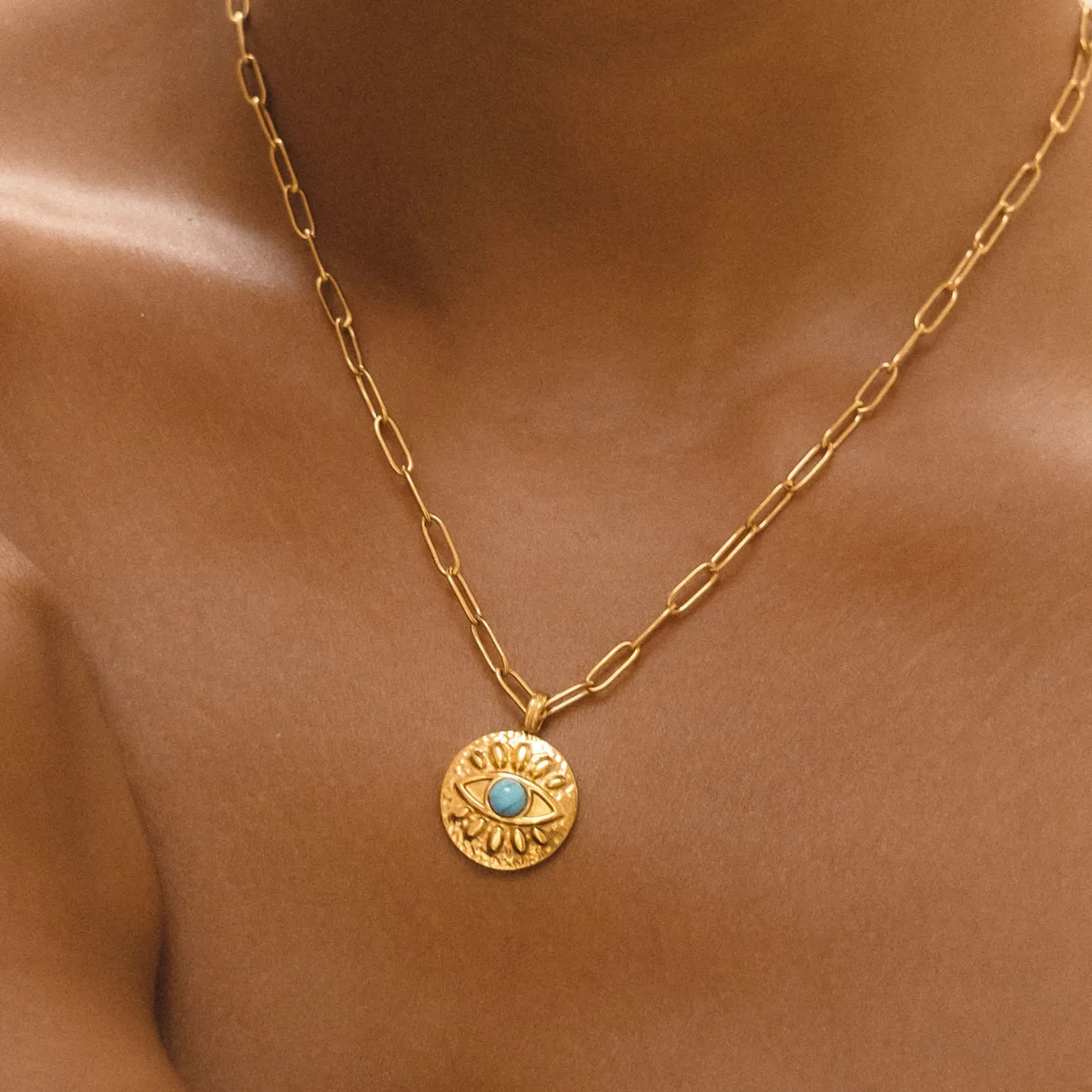 Atolea Jewelry Necklaces<Turquoise Evil Eye Necklace