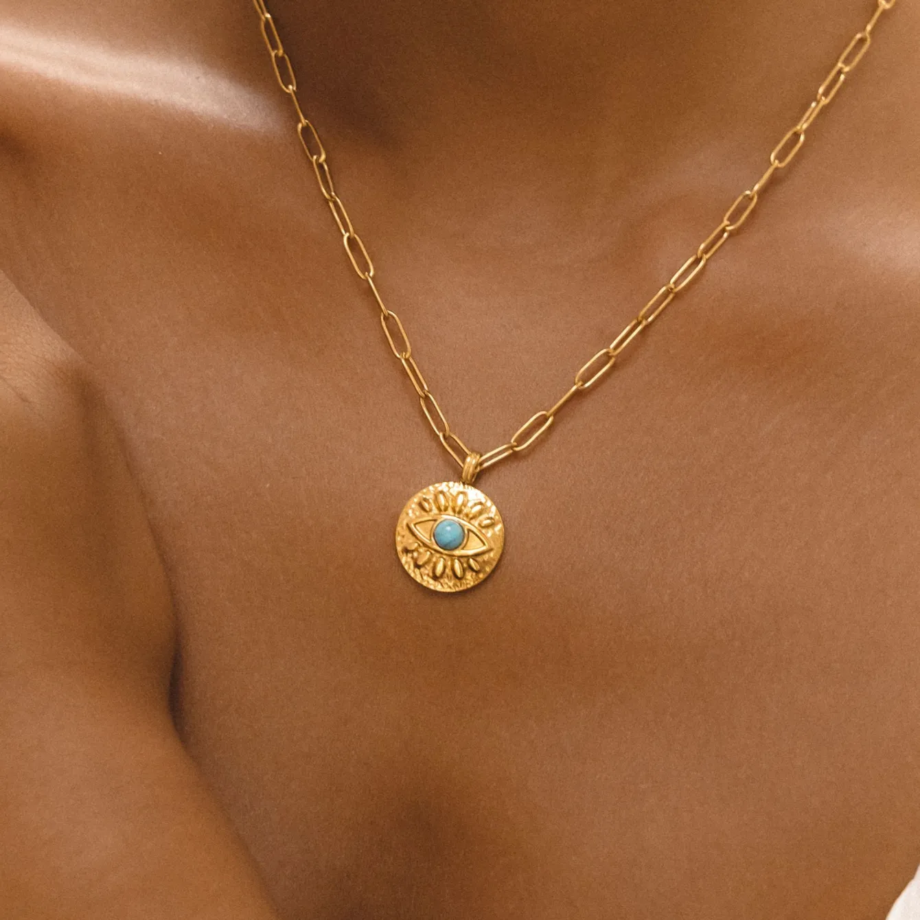 Atolea Jewelry Necklaces<Turquoise Evil Eye Necklace