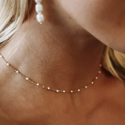 Atolea Jewelry Necklaces<White Beaded Choker